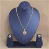 Antique Classic Pendant Set With Matte Gold Plating