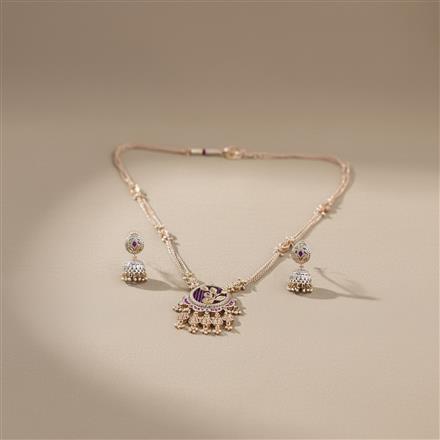 Antique Classic Pendant Set With Matte Gold Plating