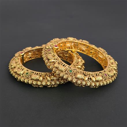 Antique Classic Bangles With Matte Gold Plating