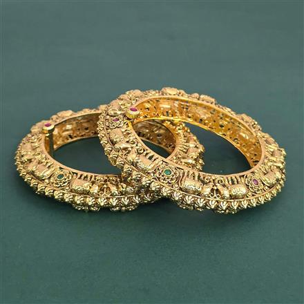 Antique Classic Bangles With Matte Gold Plating