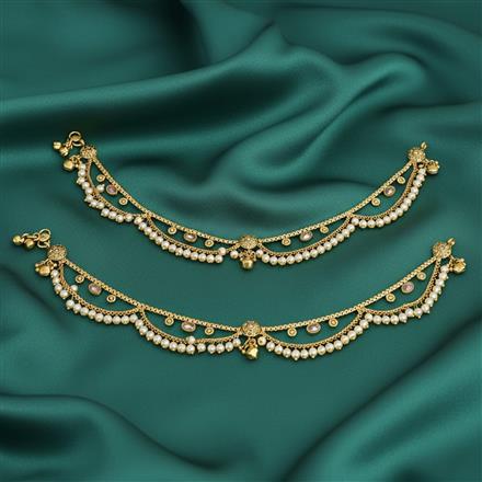 Antique Moti Payal With Gold Plating