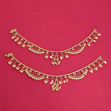 Antique Moti Payal With Gold Plating