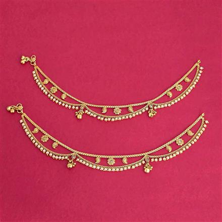 Antique Moti Payal With Gold Plating