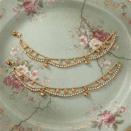 Antique Moti Payal With Gold Plating