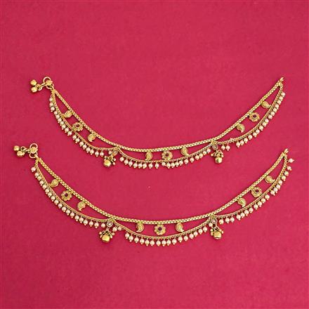 Antique Moti Payal With Gold Plating