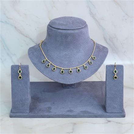 Antique Delicate Necklace Set With Matte Gold Plating