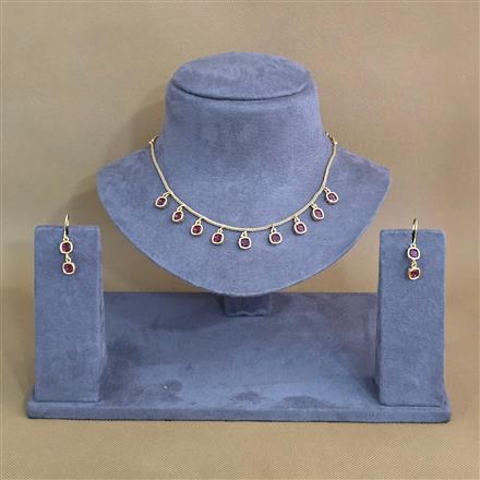 Antique Delicate Necklace Set With Matte Gold Plating