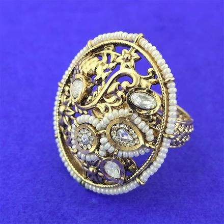 Antique Adjustable Ring With Gold Plating