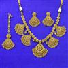 Antique Classic Necklace Set With Matte Gold Plating