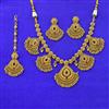 Antique Classic Necklace Set With Matte Gold Plating