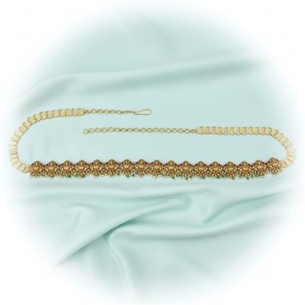 Antique Temple Belt With Matte Gold Plating