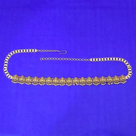 Antique Temple Belt With Matte Gold Plating