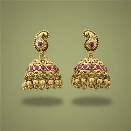 Antique Jhumki With Matte Gold Plating