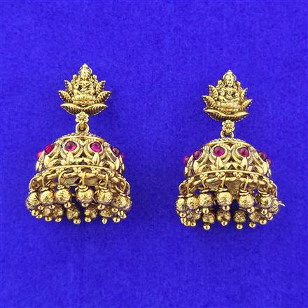 Antique Temple Earring With Matte Gold Plating