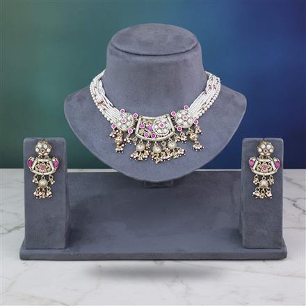 Antique Moti Necklace Set With Gold Plating
