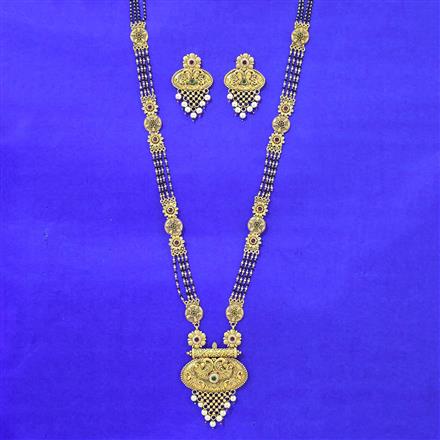Antique Classic Mangalsutra With Matte Gold Plating