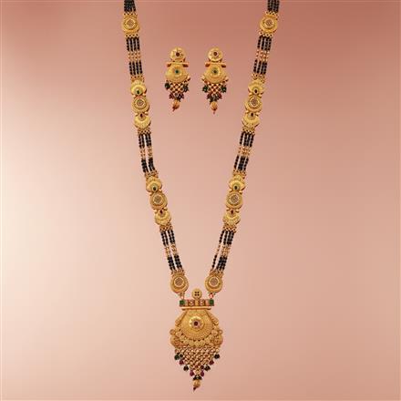 Antique Classic Mangalsutra With Matte Gold Plating
