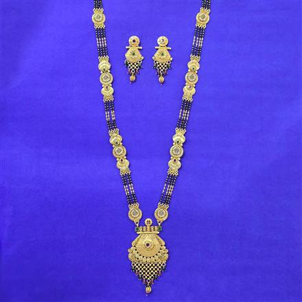 Antique Classic Mangalsutra With Matte Gold Plating