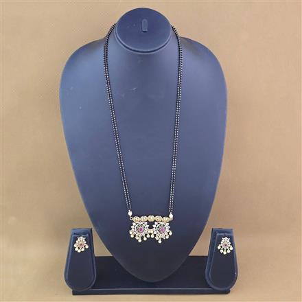 Antique Moti Mangalsutra With Gold Plating