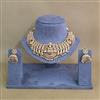 Antique South Indian Necklace Set With Matte Gold Plating