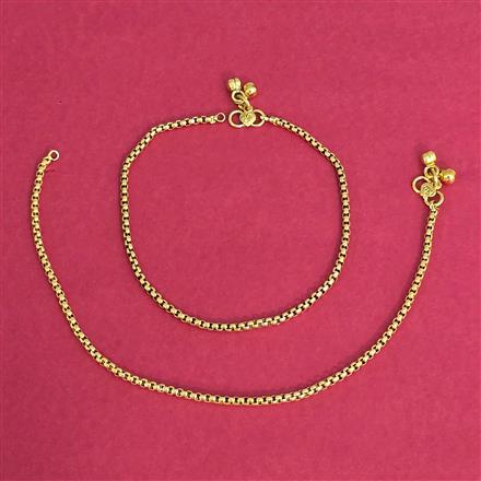 Antique Plain Gold Payal With Gold Plating