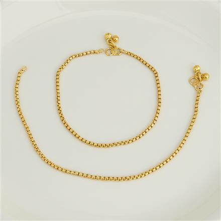 Antique Plain Gold Payal With Gold Plating