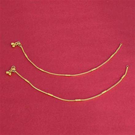 Antique Plain Gold Payal With Gold Plating