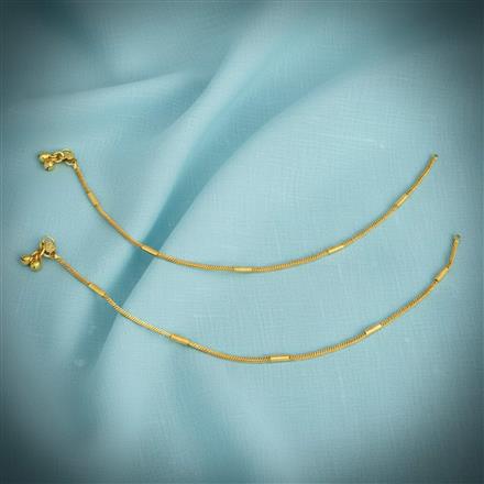 Antique Plain Gold Payal With Gold Plating