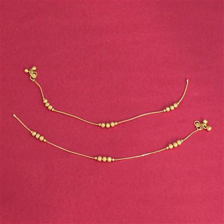 Antique Plain Gold Payal With Gold Plating