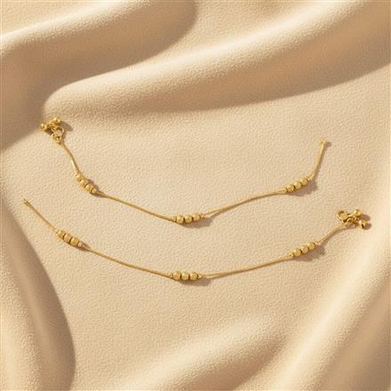 Antique Plain Gold Payal With Gold Plating