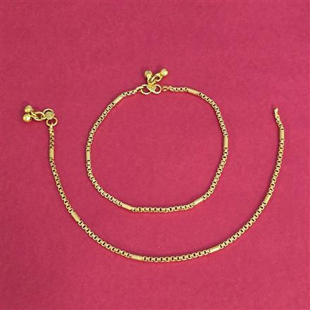 Antique Plain Gold Payal With Gold Plating