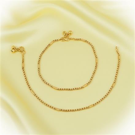 Antique Plain Gold Payal With Gold Plating