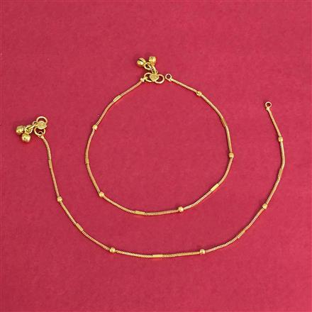 Antique Plain Gold Payal With Gold Plating