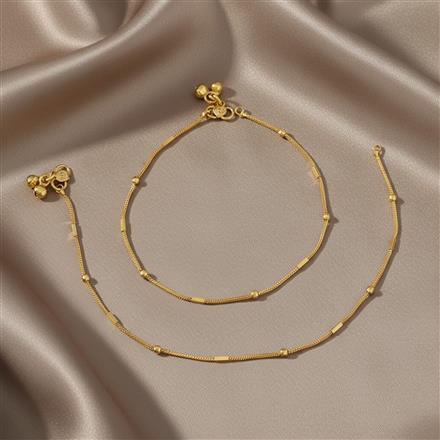 Antique Plain Gold Payal With Gold Plating