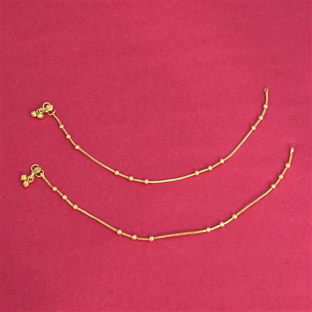 Antique Plain Gold Payal With Gold Plating