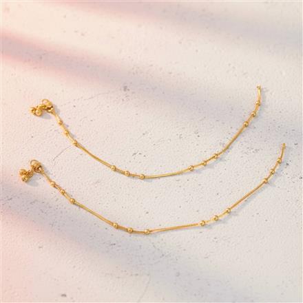 Antique Plain Gold Payal With Gold Plating