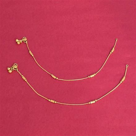 Antique Plain Gold Payal With Gold Plating