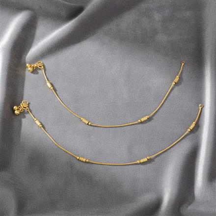 Antique Plain Gold Payal With Gold Plating