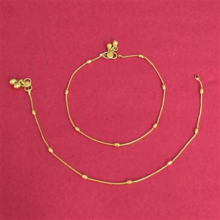 Antique Plain Gold Payal With Gold Plating