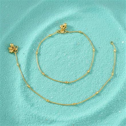 Antique Plain Gold Payal With Gold Plating