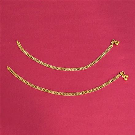 Antique Plain Gold Payal With Gold Plating