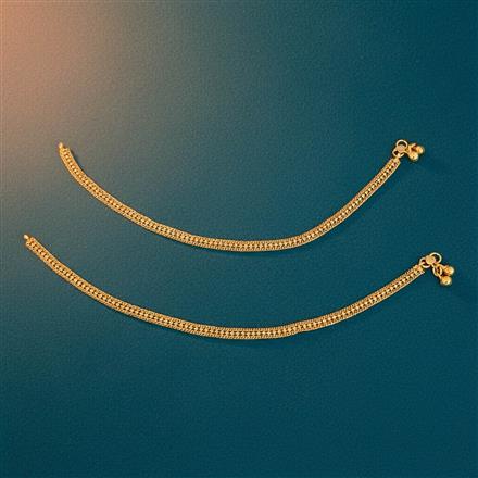 Antique Plain Gold Payal With Gold Plating