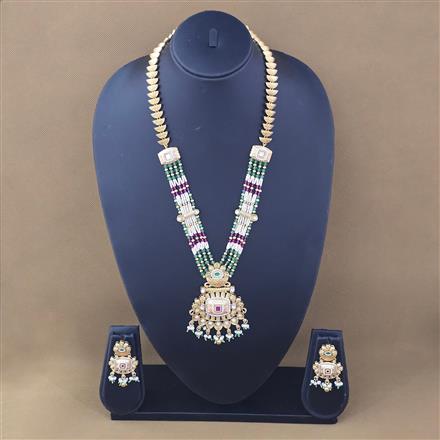 Antique Meenakari Pendant Set With Gold Plating