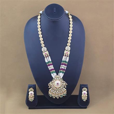 Antique Meenakari Pendant Set With Gold Plating