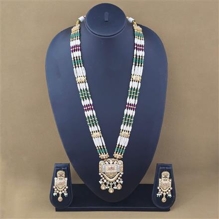 Antique Meenakari Pendant Set With Gold Plating