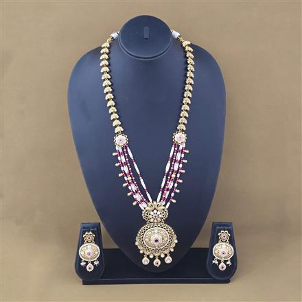 Antique Meenakari Pendant Set With Gold Plating