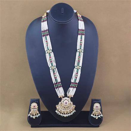 Antique Meenakari Pendant Set With Gold Plating