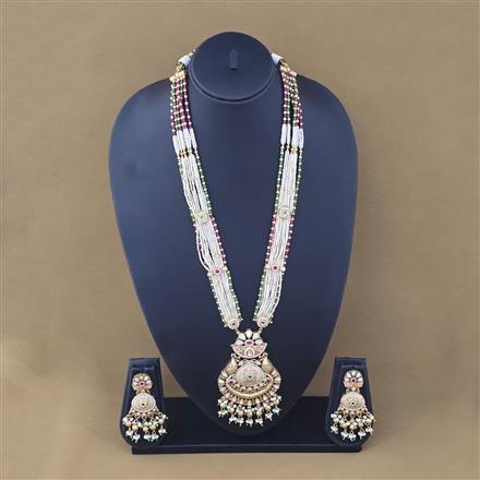 Antique Moti Pendant Set With Gold Plating