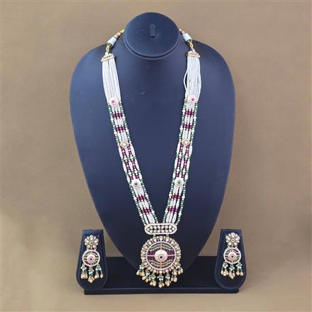 Antique Meenakari Pendant Set With Gold Plating