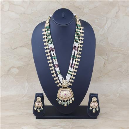 Antique Meenakari Pendant Set With Gold Plating